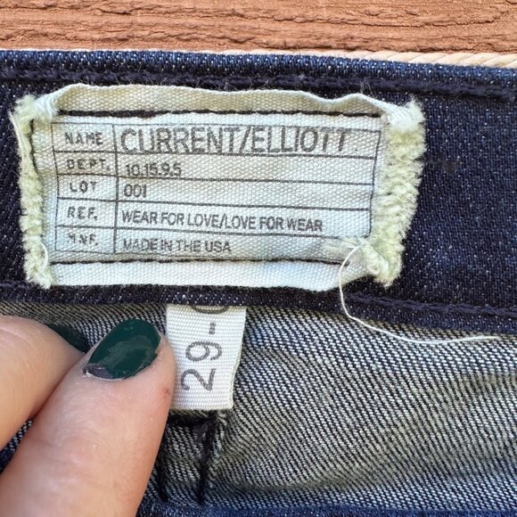 Current/Elliott Womens Moto Ankle Skinny Jeans Nashville Style Size 29 Dark Wash - Picture 2 of 13